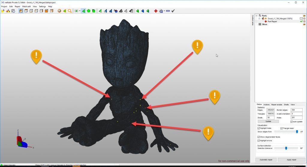 จุดที่โมเดลเสีย มองด้วยตาไม่เห็น แต่โปรแกรมสามารถตรวจพบได้
