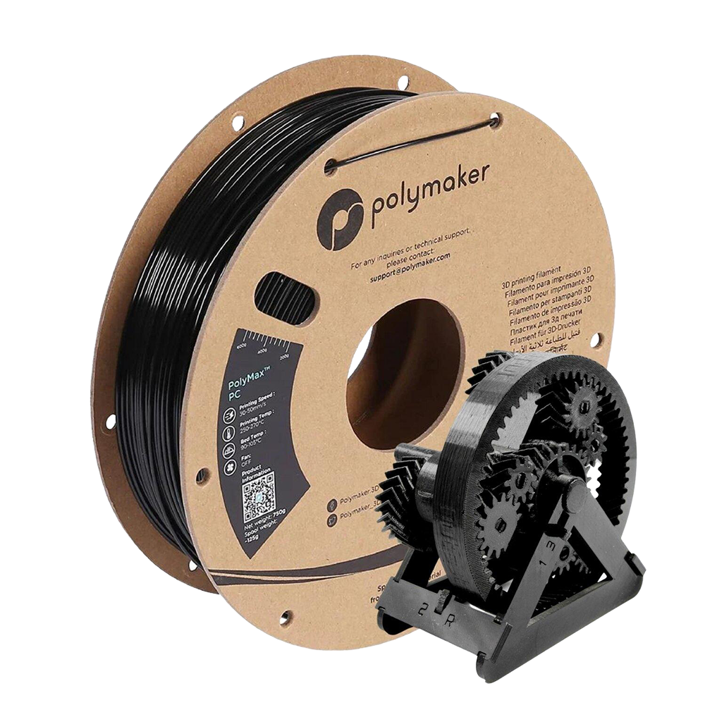 Black PC Filament with sample print